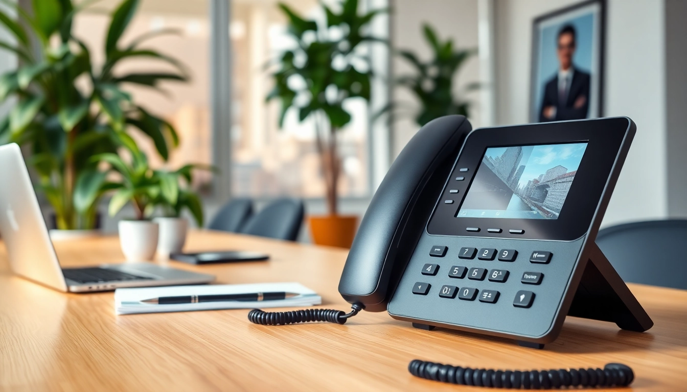 Enhance communication with a small business VoIP phone system in a modern office environment.