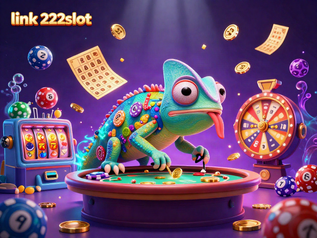 Mainkan permainan kasino di link 222slot dengan chameleon pemilik kasino penuh warna yang menarik ini.