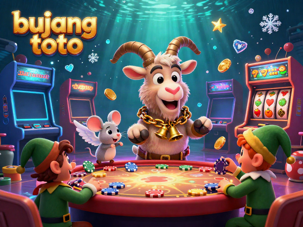 Experience the excitement of bujang toto with a dynamic 3D cartoon casino scene showcasing festive characters and vibrant gaming elements.