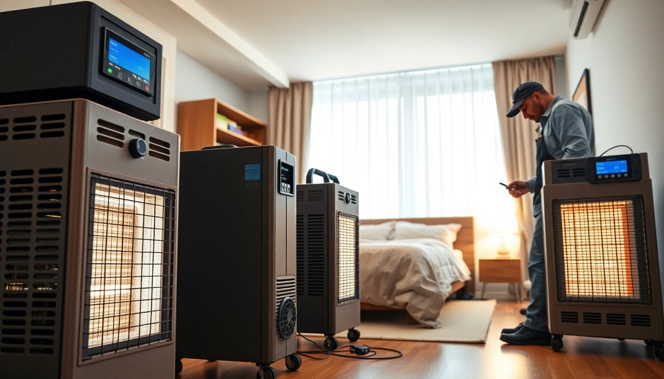 Setting up bed bug heat treatment in a clean environment, demonstrating effective pest control.