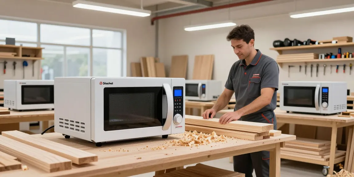 Shashel microwave equipment demonstrating rapid pest elimination in a professional workshop.