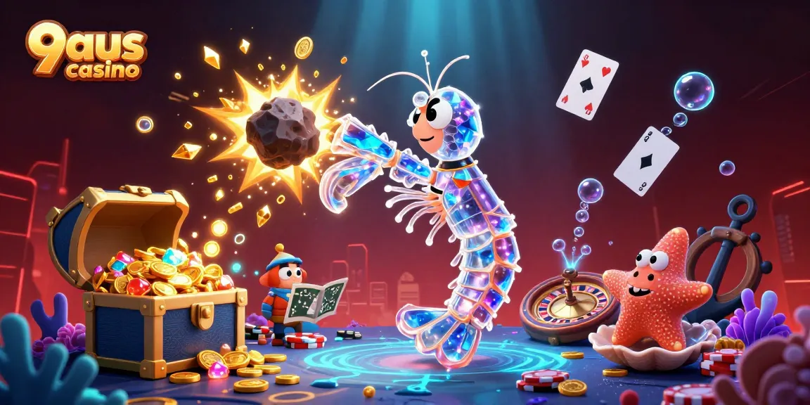 Play exciting games at 9aus casino while the galactic samurai mantis shrimp battles asteroids for dazzling treasure!