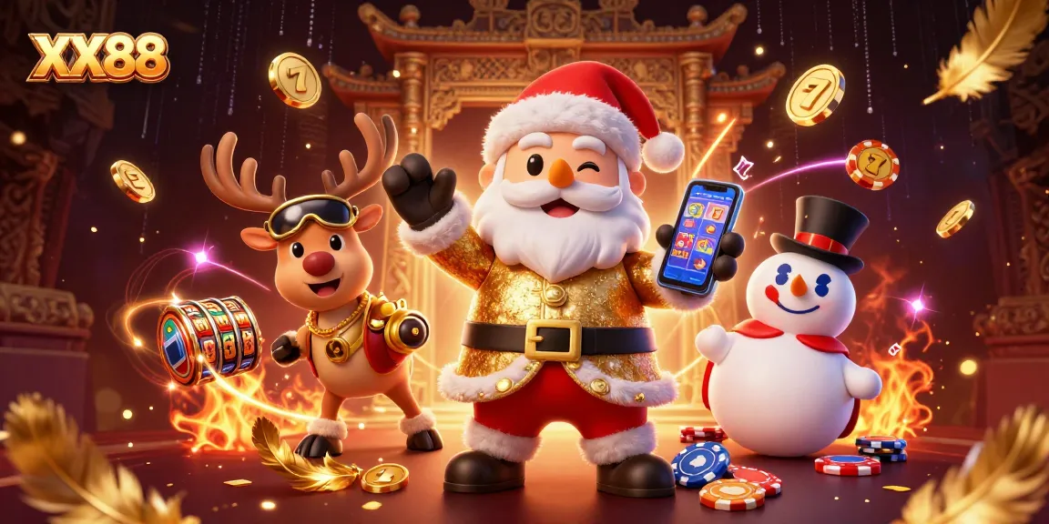 Enhance your winning with XX88's exciting 3D casino adventure featuring festive characters.