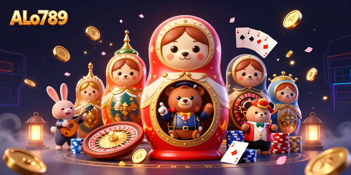 Experience thrilling gameplay at ALo789 through an engaging 3D casino illustration.